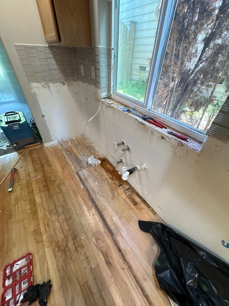 Cabinets Removed — kitchen water damage restoration in Lynnwood, WA