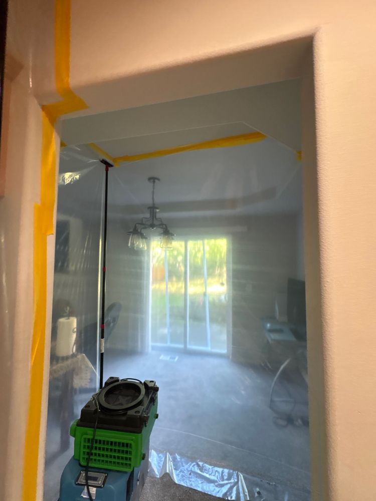 Containment — kitchen water damage restoration in Lynnwood, WA